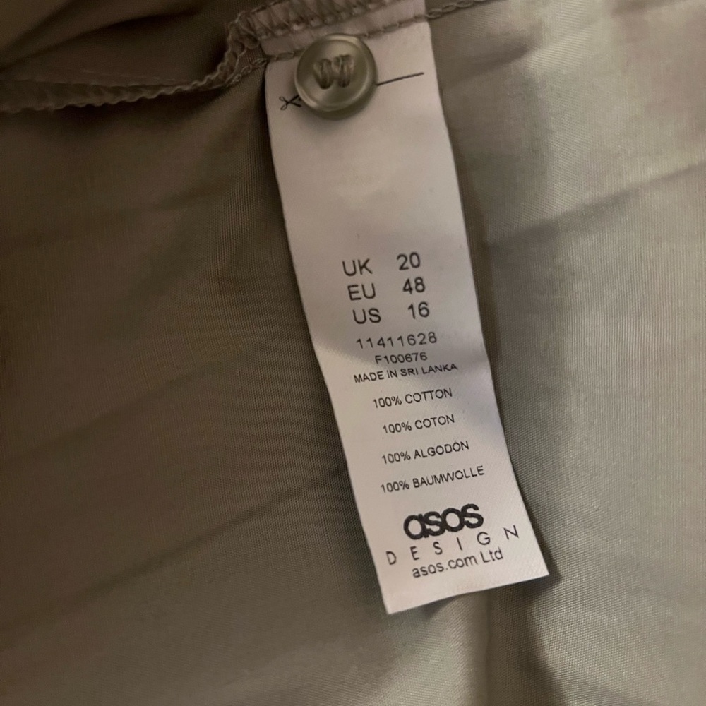 ASOS Curve Sage Green Button-Front Midi Dress - Picture 4 of 4